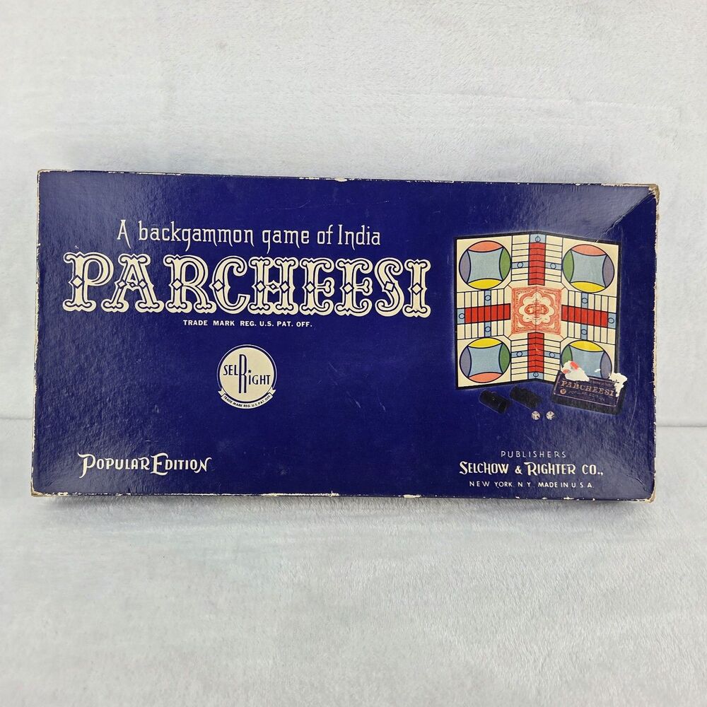 Vintage 1974 Selchow & Righter Parcheesi Popular Edition Complete Board Game
